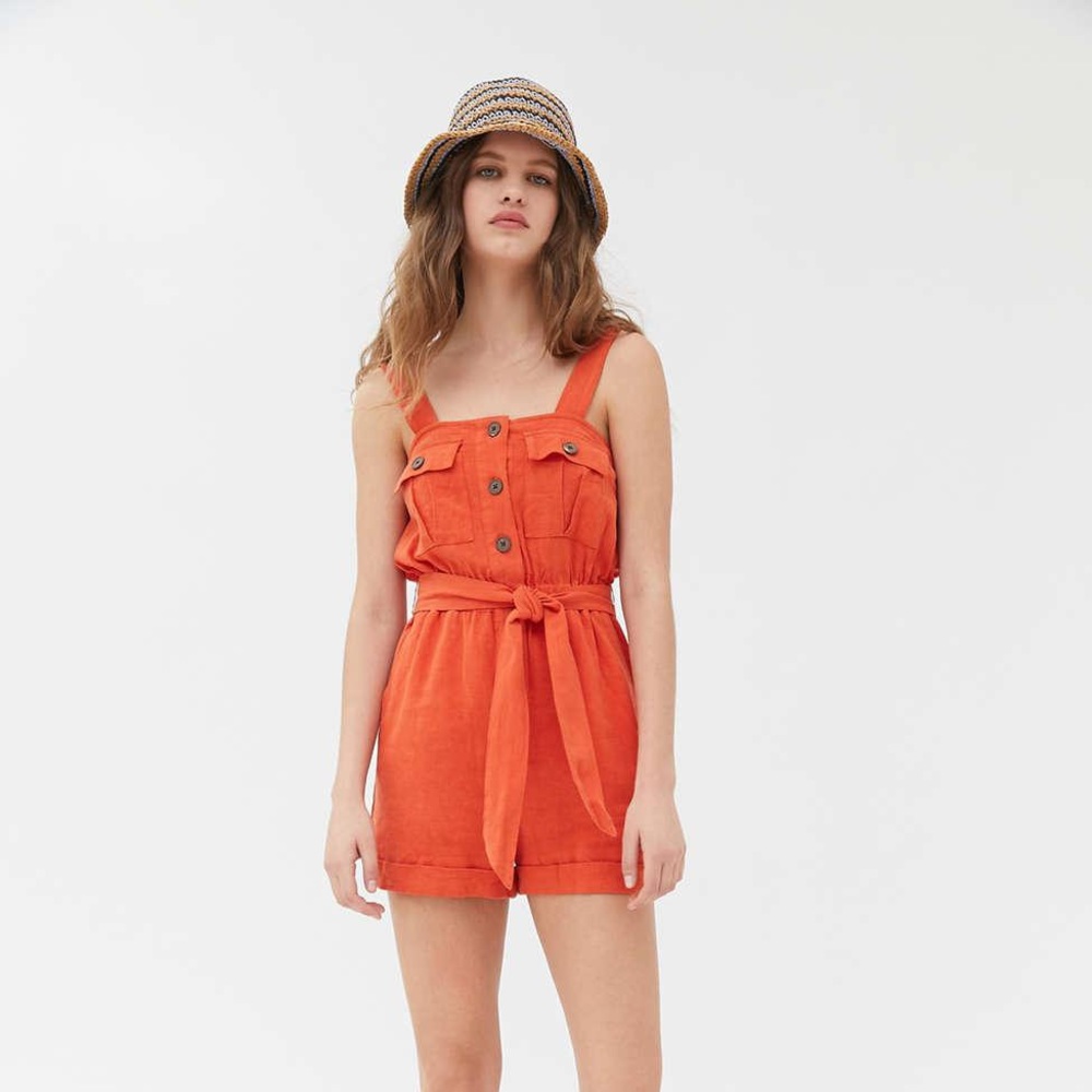 UO Malibu romper in orange